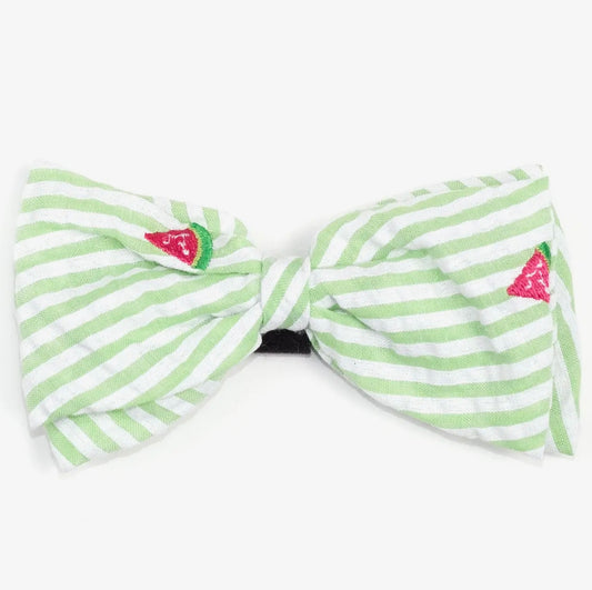 Green Stripe Watermelon Bow Tie