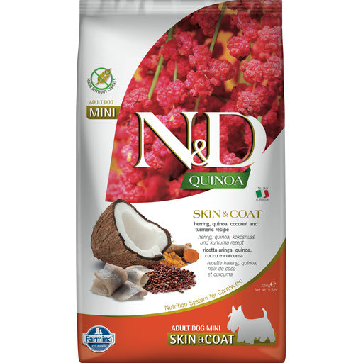Farmina Dog Dry GF QUINOA Skin & Coat Herring, Turmeric, &
Coconut Mini 5.5#