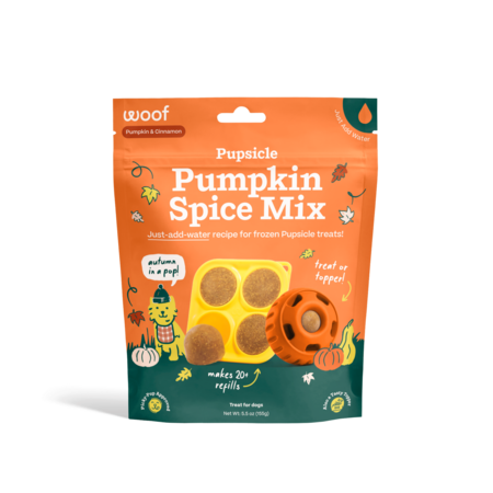 Woof Dog Treat Holiday
Pupscicle Treat Mix Pumpkin
Spice 5.5 oz
