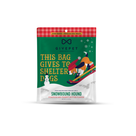 GivePet Dog Treat Holiday Crunchy Snowbound Hound 6 oz