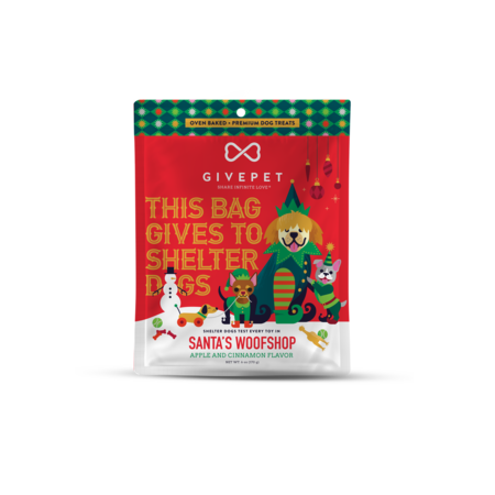 GivePet Dog Treat Holiday Crunchy Santas Woofshop 6 oz