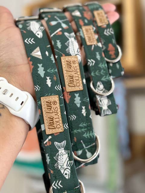 Green Fishing Dog Collar, Dixie Lane Collars