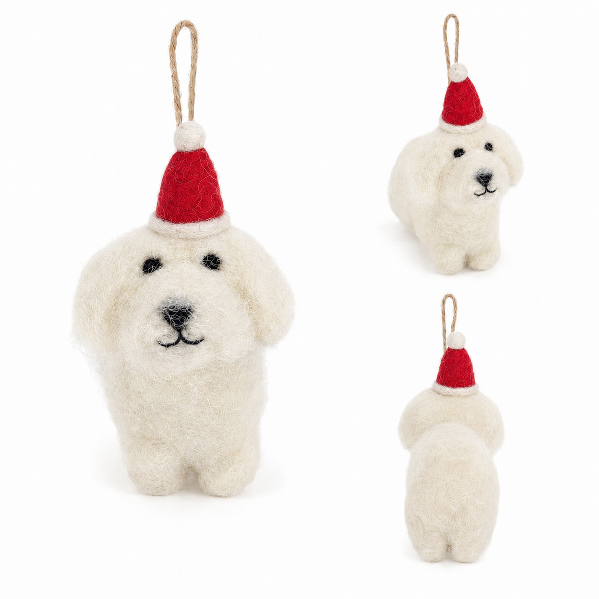 Felt Ornament - White Maltese Dog