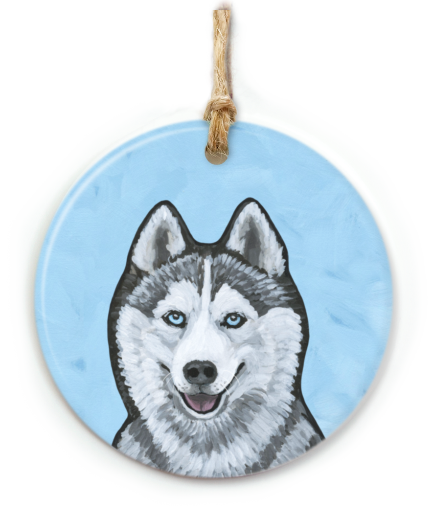 Siberian Husky Dog Ornament