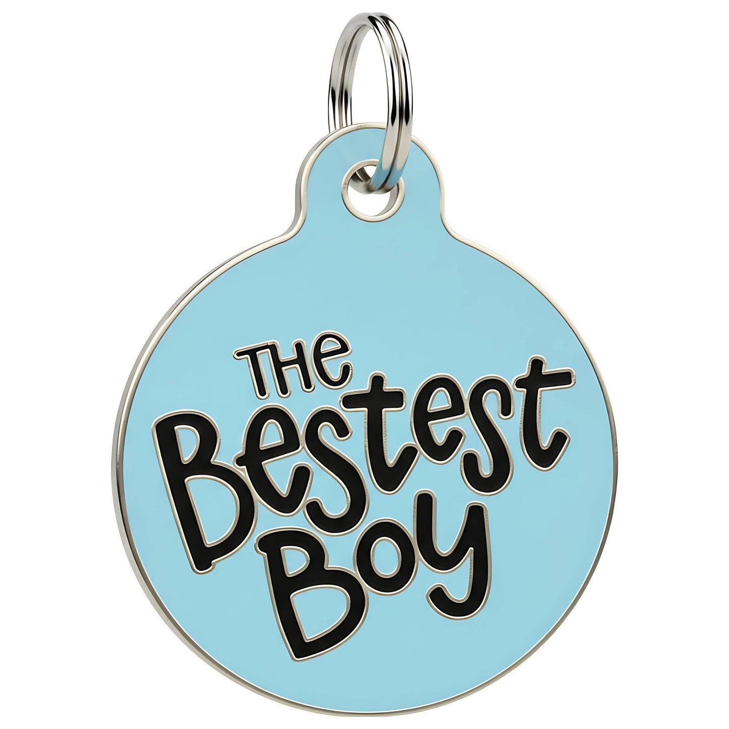 Dog Tag Collar Charm - The Bestest Boy - QR Code