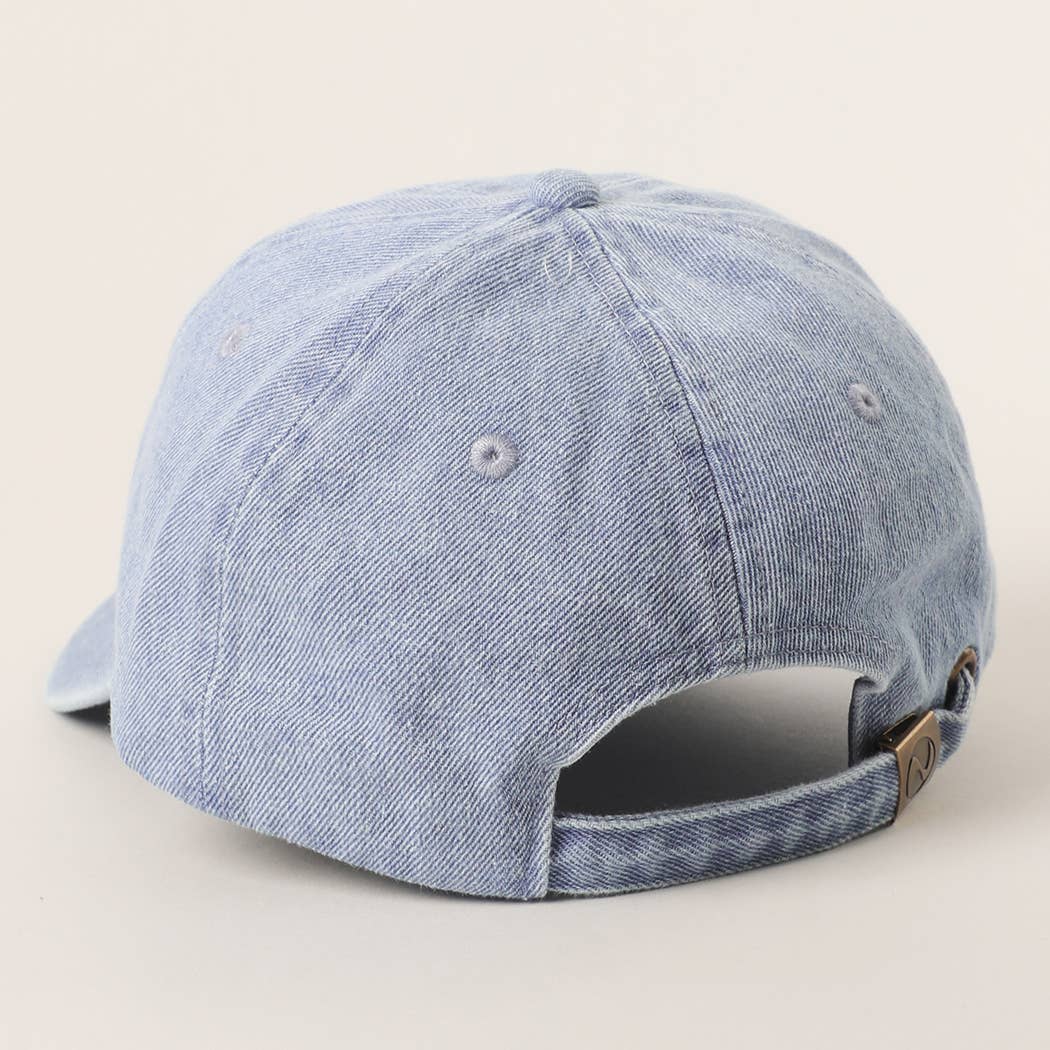 Siberian Husky Embroidered Denim Baseball Cap