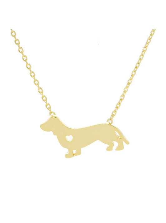 Gold Dipped Brass Dog Necklace