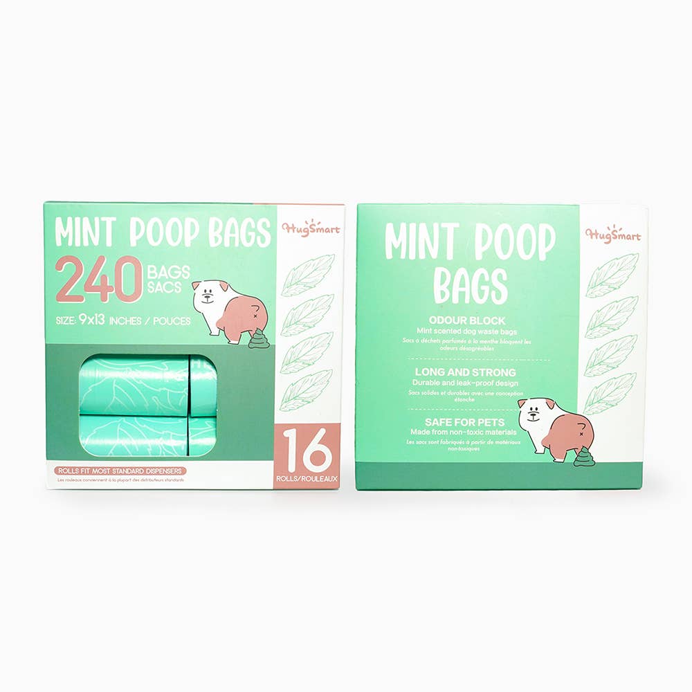 HugSmart Pet - Mint Poop Bags
16 Rolls | 240 Bags