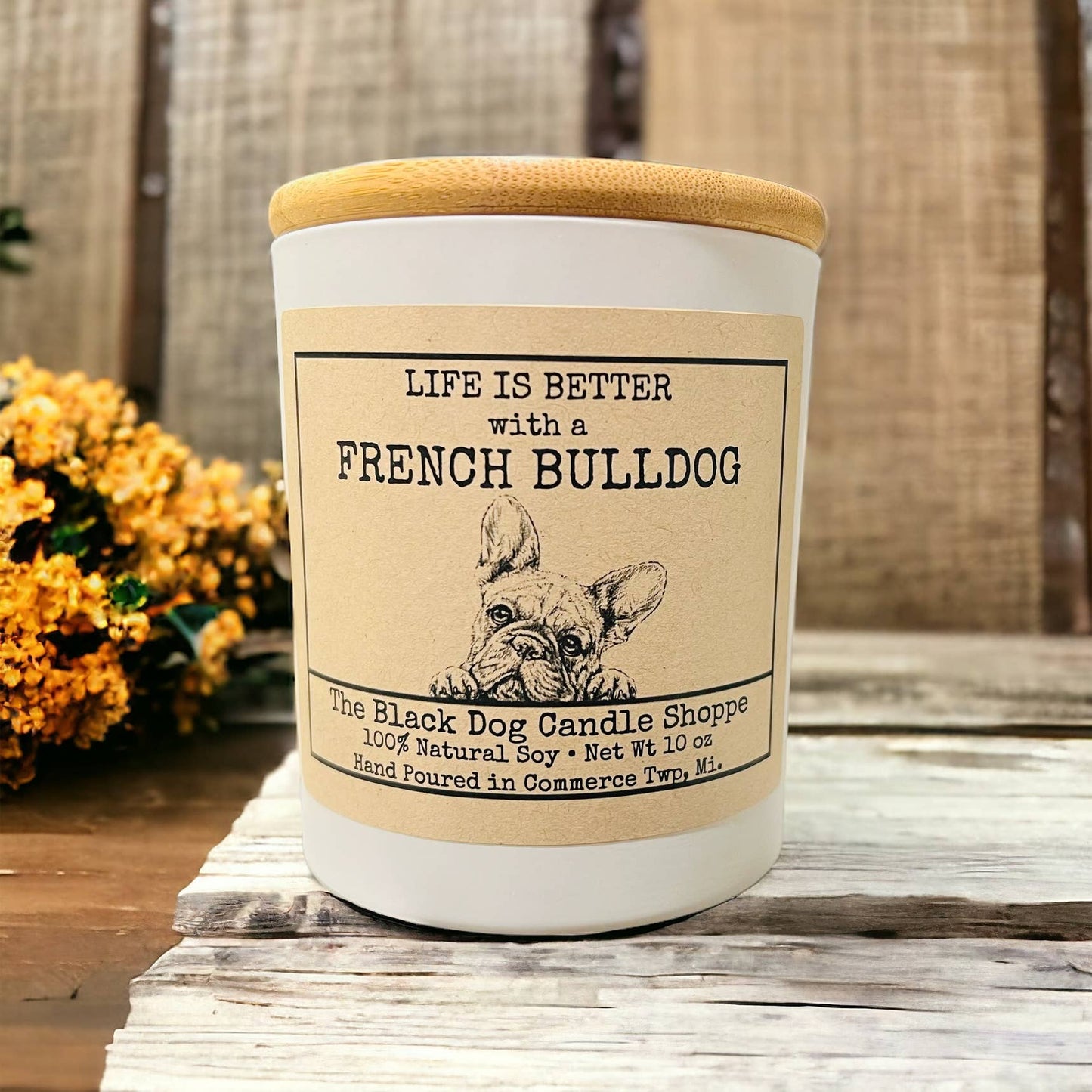 French Bulldog Candle