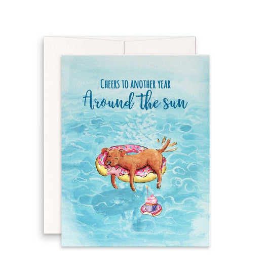Summer Pool Dog - Funny Birthday Card