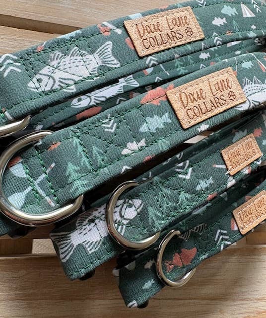 Green Fishing Dog Collar, Dixie Lane Collars