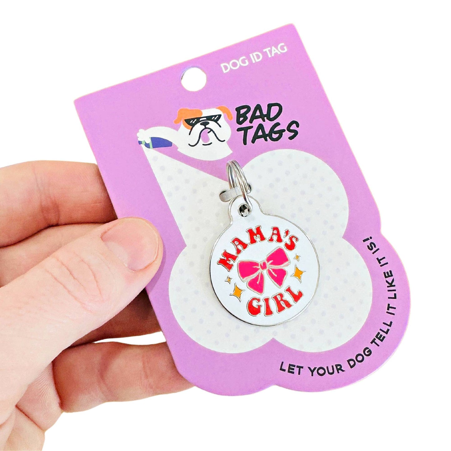 Dog Tag Collar Charm - Mamas Girl - QR Code