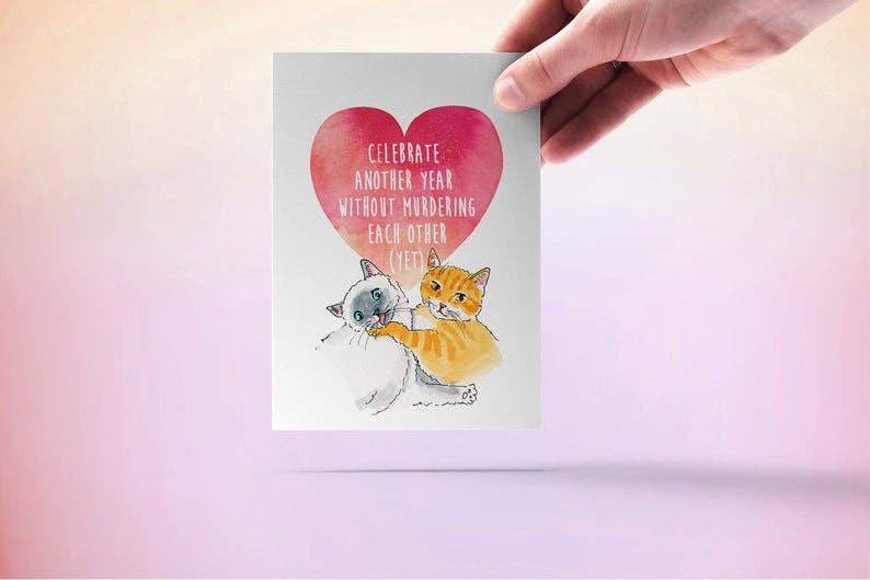 Murder Cats Couple - Funny Anniversary Card