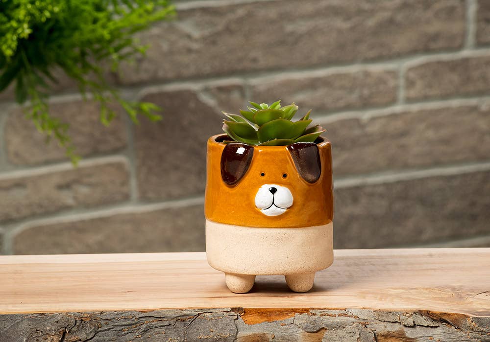 Large Dog on Legs Planter - 4.5"H