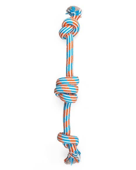 ThoozyPet 3-Knot Rope Dog Toy Blue / Red 25"