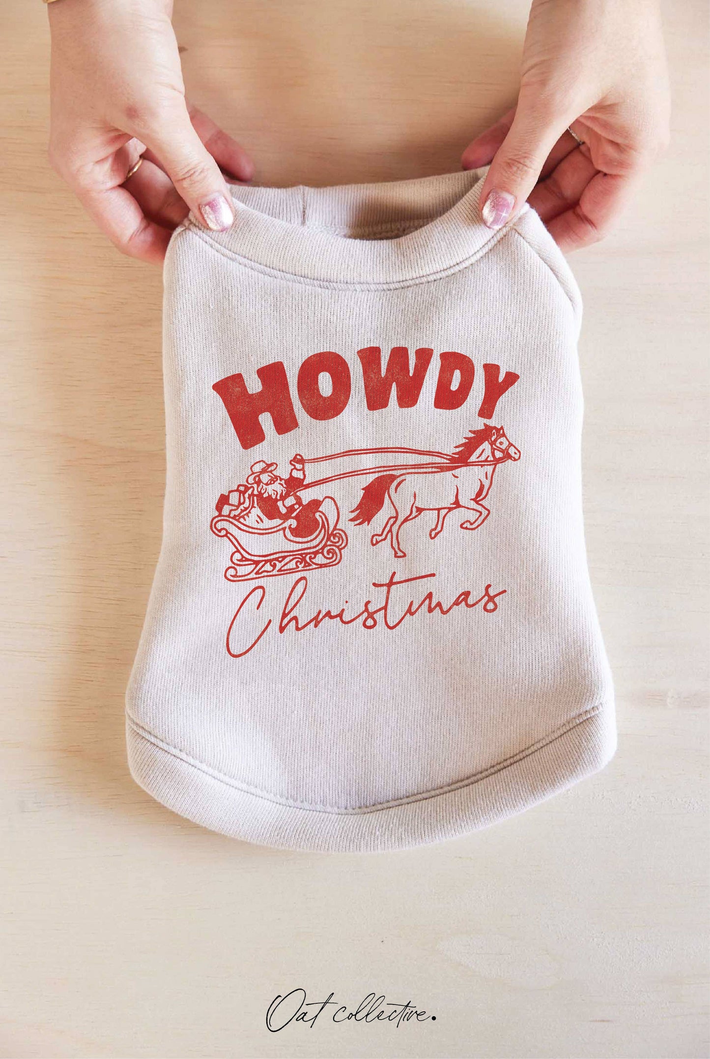 HOWDY CHRISTMAS Pet Graphic Sweatshirt.