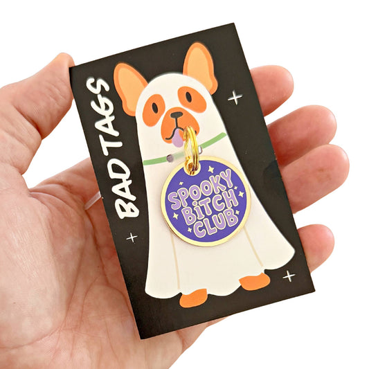Halloween Dog Tag Charm - Spooky Bitch Club 💜