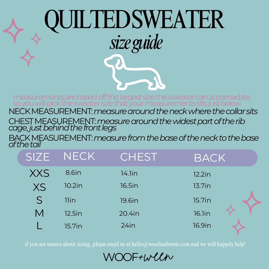 Dachshund Sweater - Rust Quilted Turtleneck Sweater