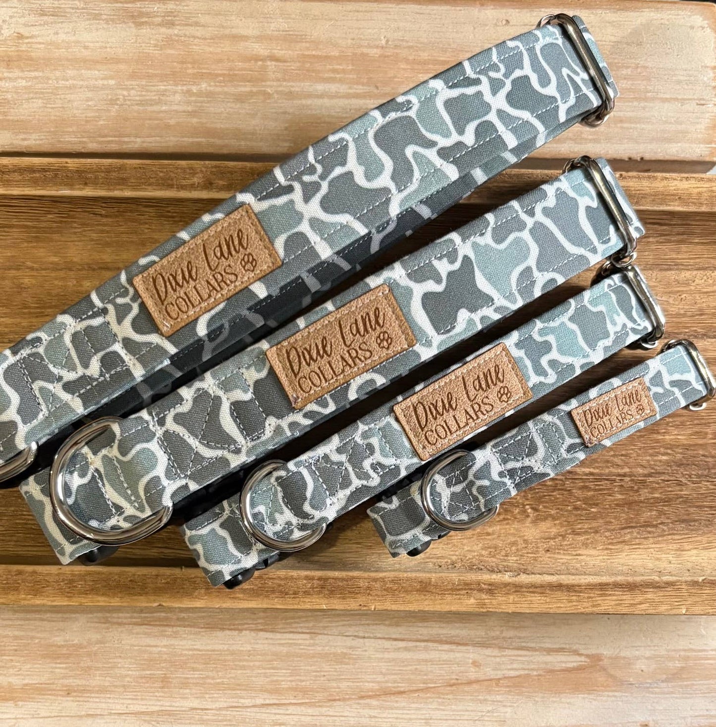 Camo Marsh Dog Collar, Gray Duck Camo, Camouflage