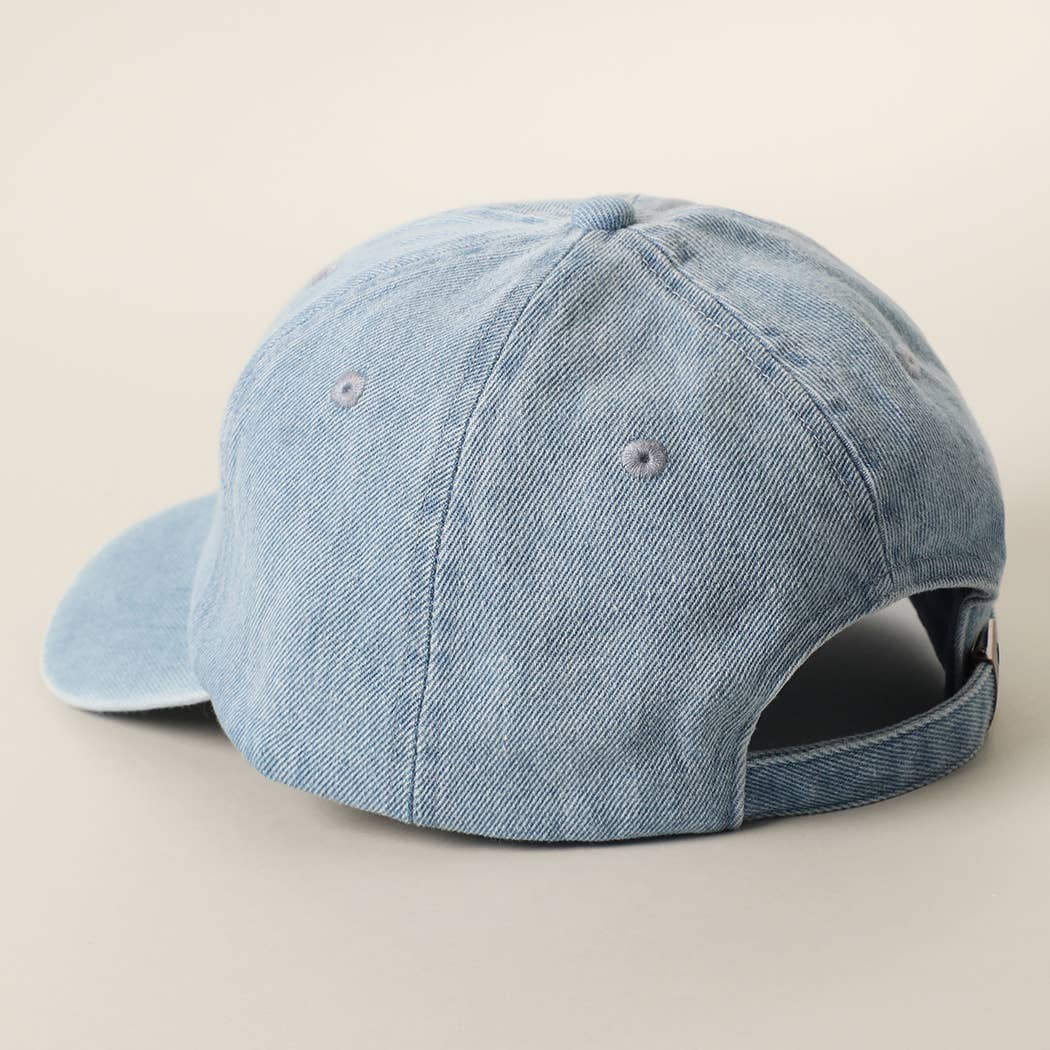 My Doodle Embroidered Denim Baseball Cap