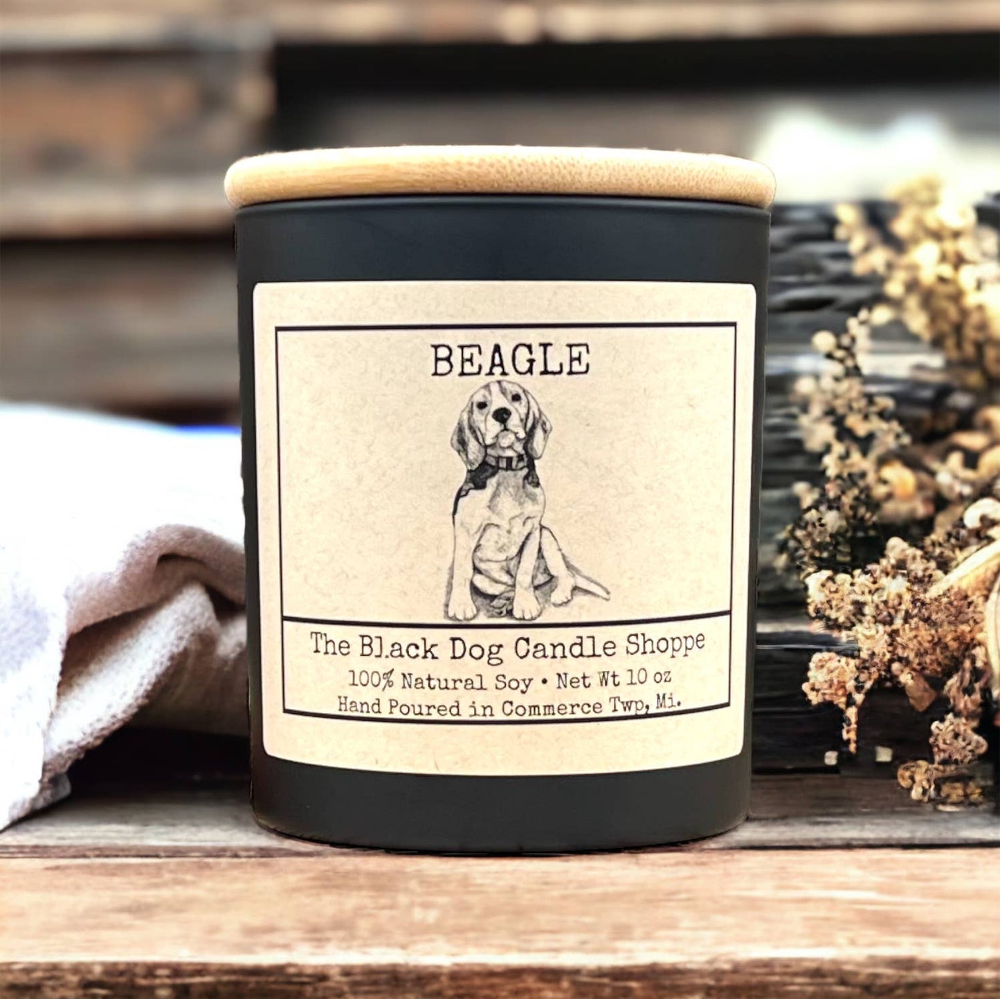 Beagle Dog Breed Themed Candle