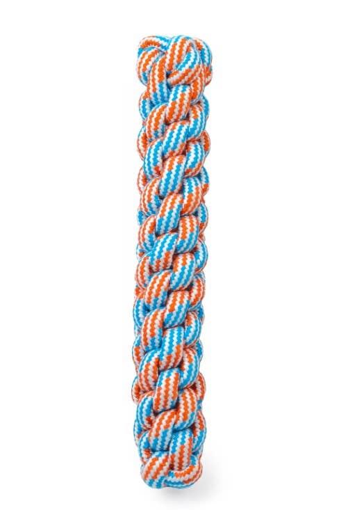 ThoozyPet Knotted Fetch Stick Rope Dog Toy Blue / Red 12.5"