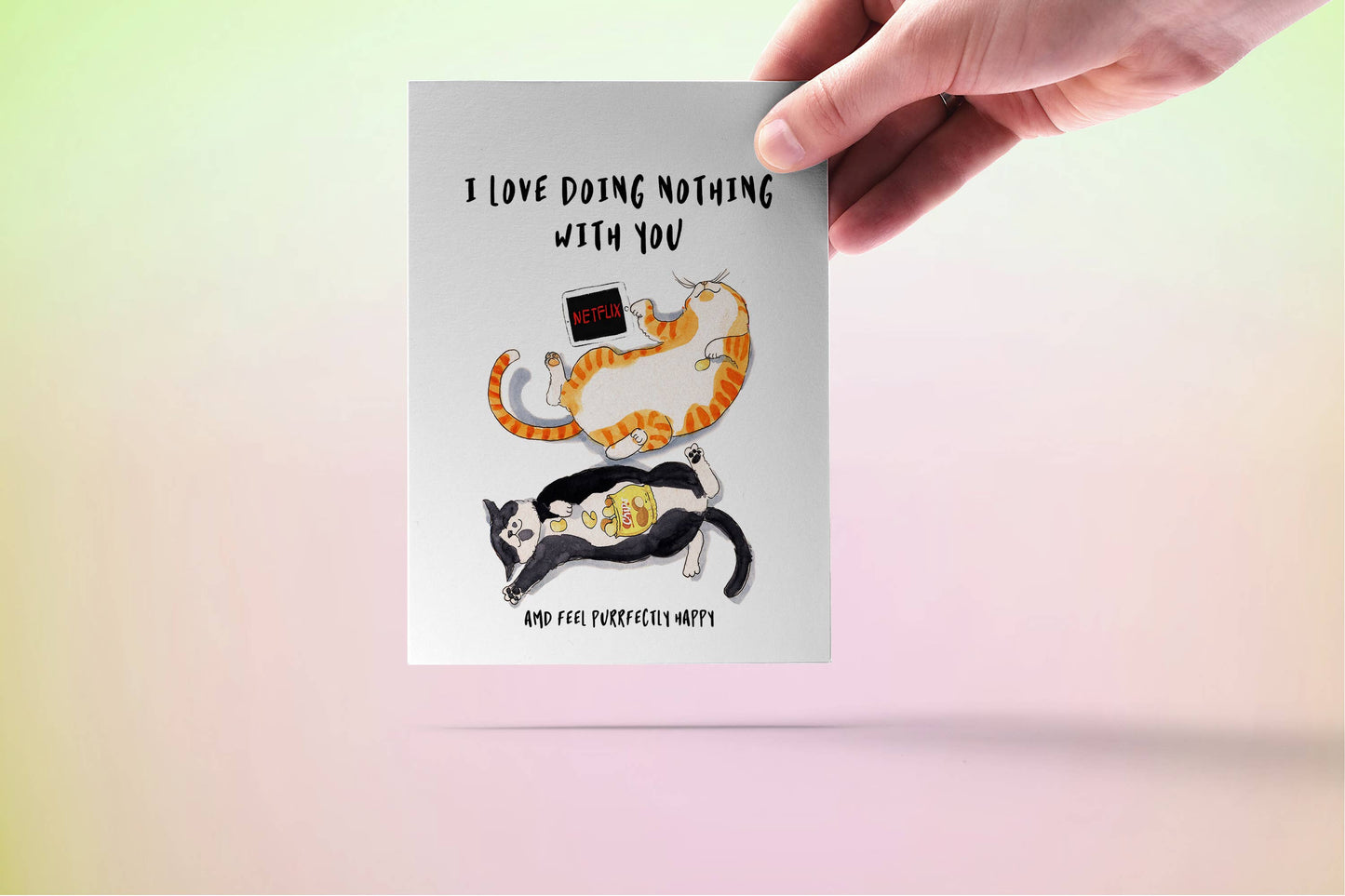 Netflix Chill Cats - Funny Valentines Day Card