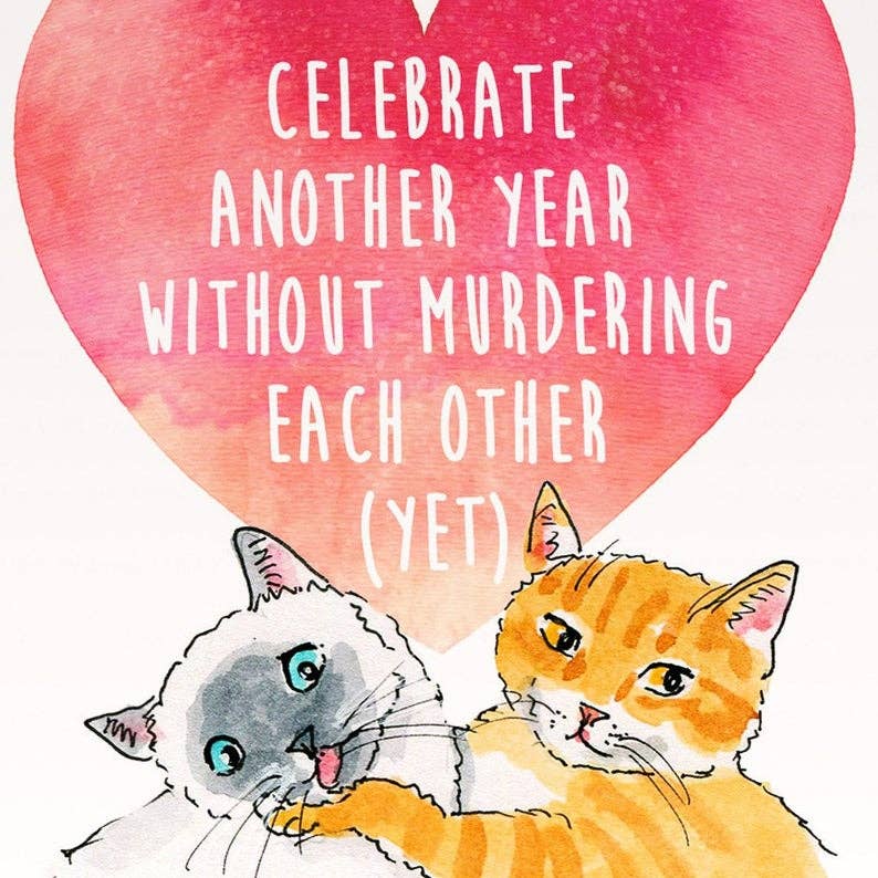 Murder Cats Couple - Funny Anniversary Card