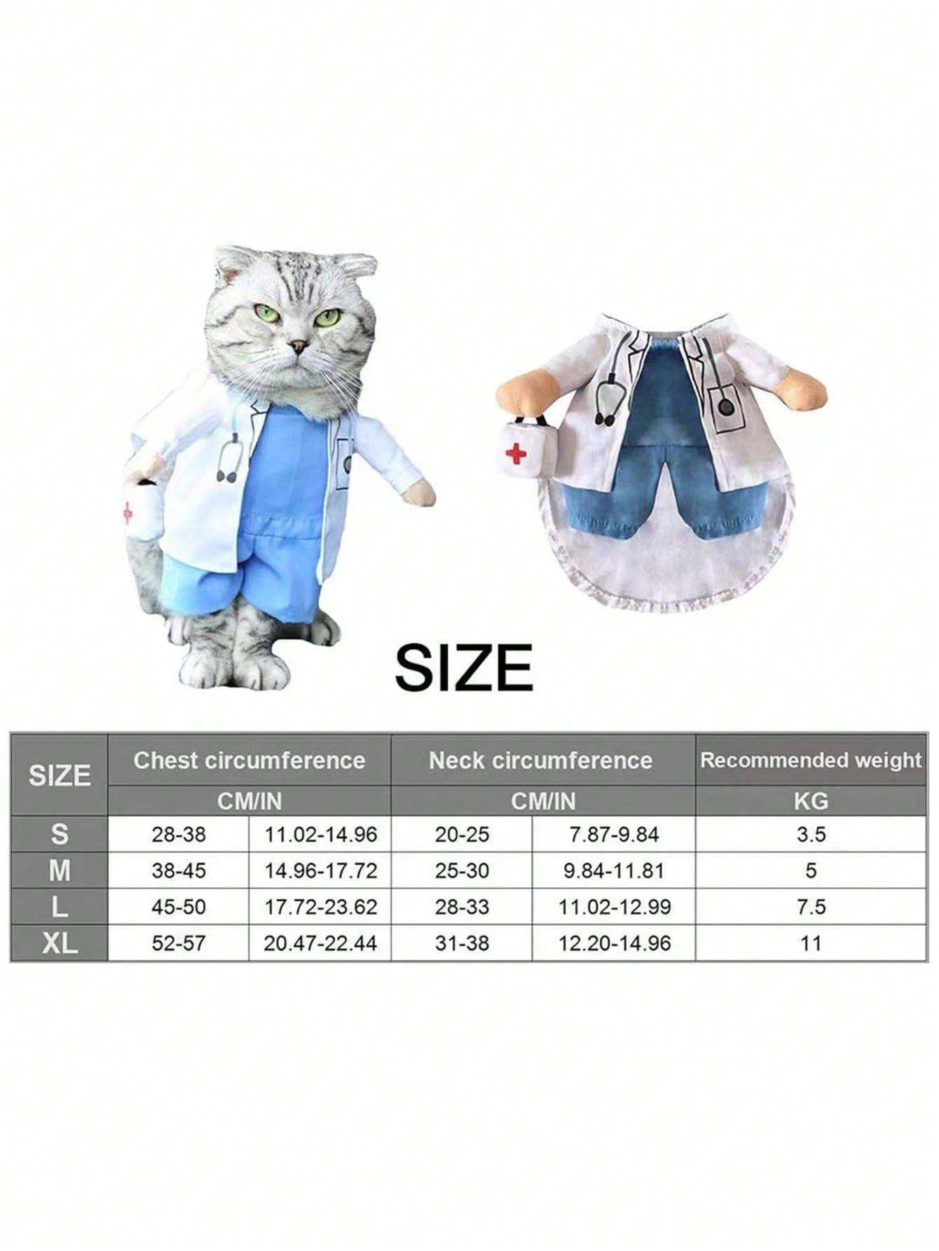 Halloween Funny Pet Costume, Veterinarian Standing Outfit, Pet Transformation Clothes, Silly Upright Dress For Dogs And Cats, Pet Photography Props, Pet Cosplay Apparel, Halloween Party Outfit