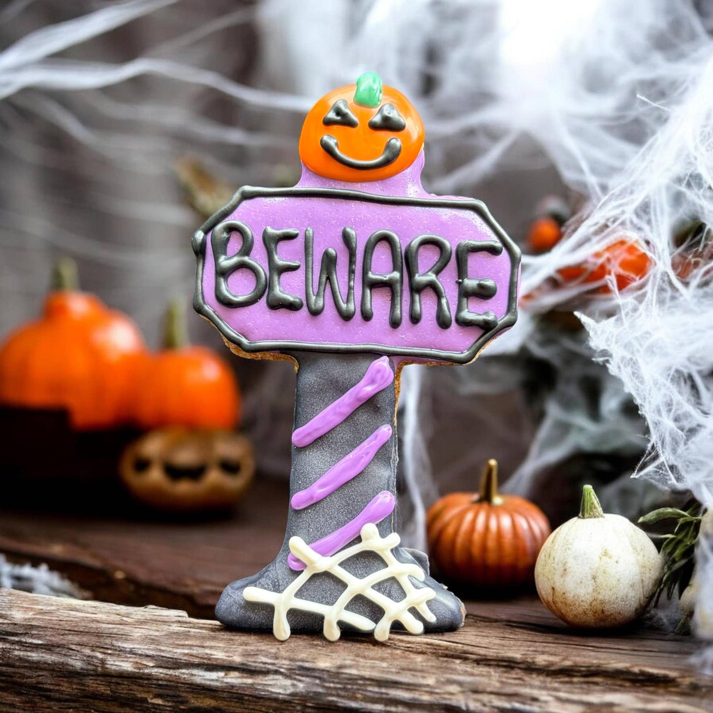 Beware Halloween Sign dog treats