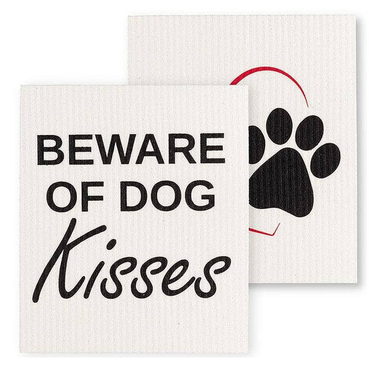 Set of Two Dog Kisses Dishcloths-6.5x8"L