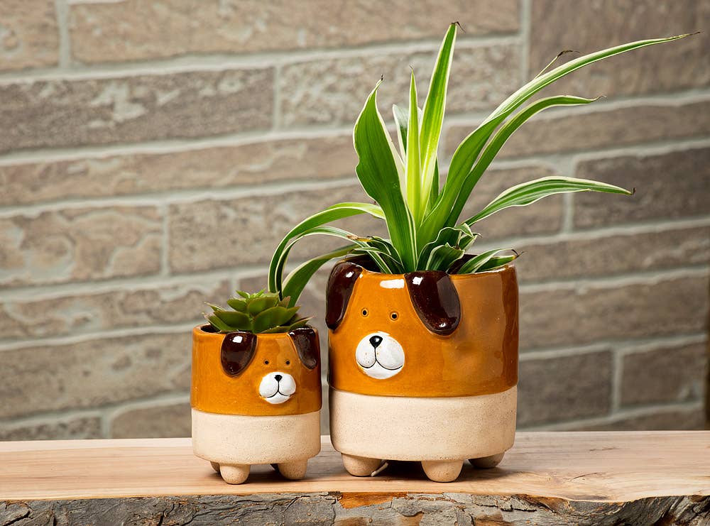 Large Dog on Legs Planter - 4.5"H