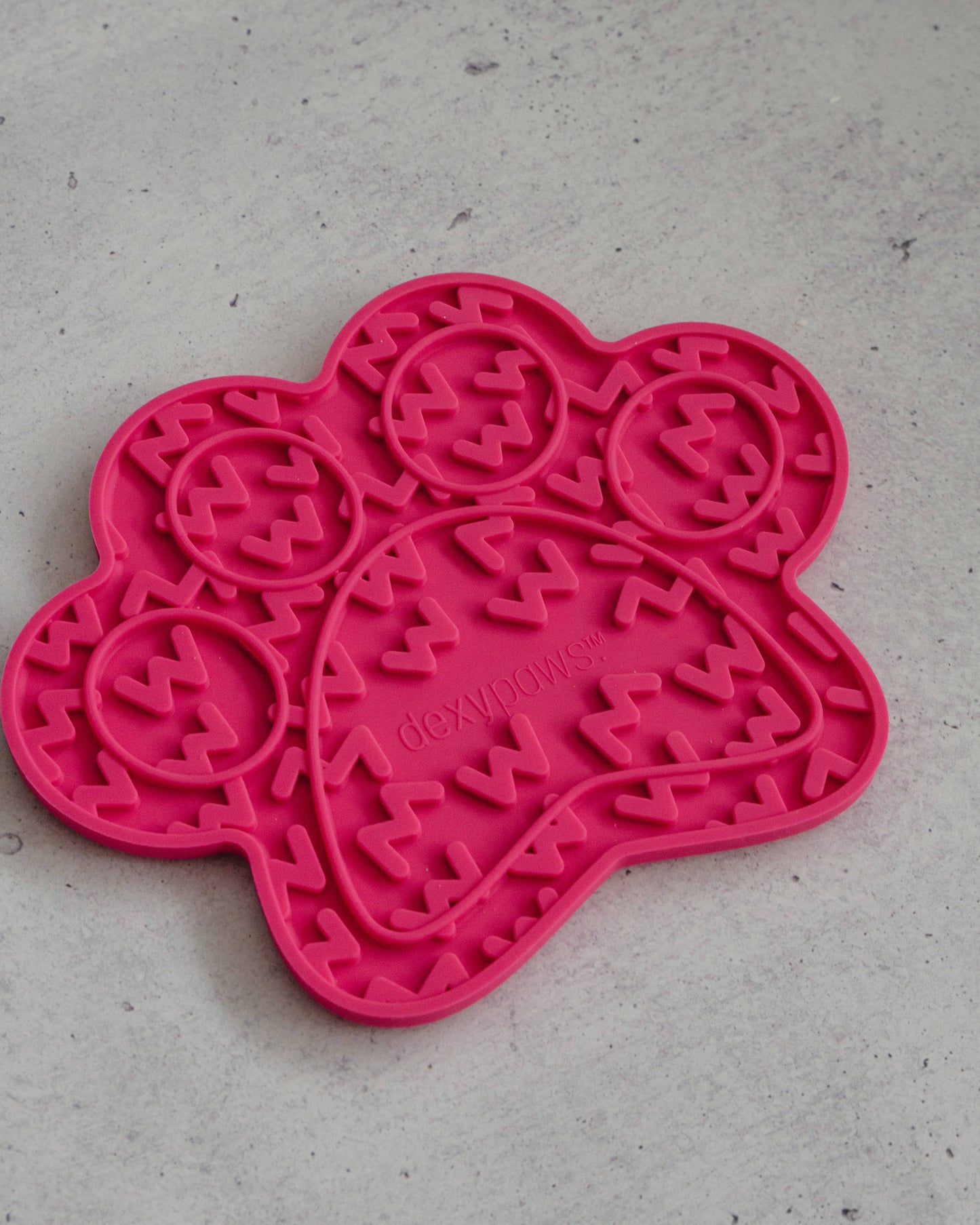 Hot Pink Paw Print Enrichment Lick Mat