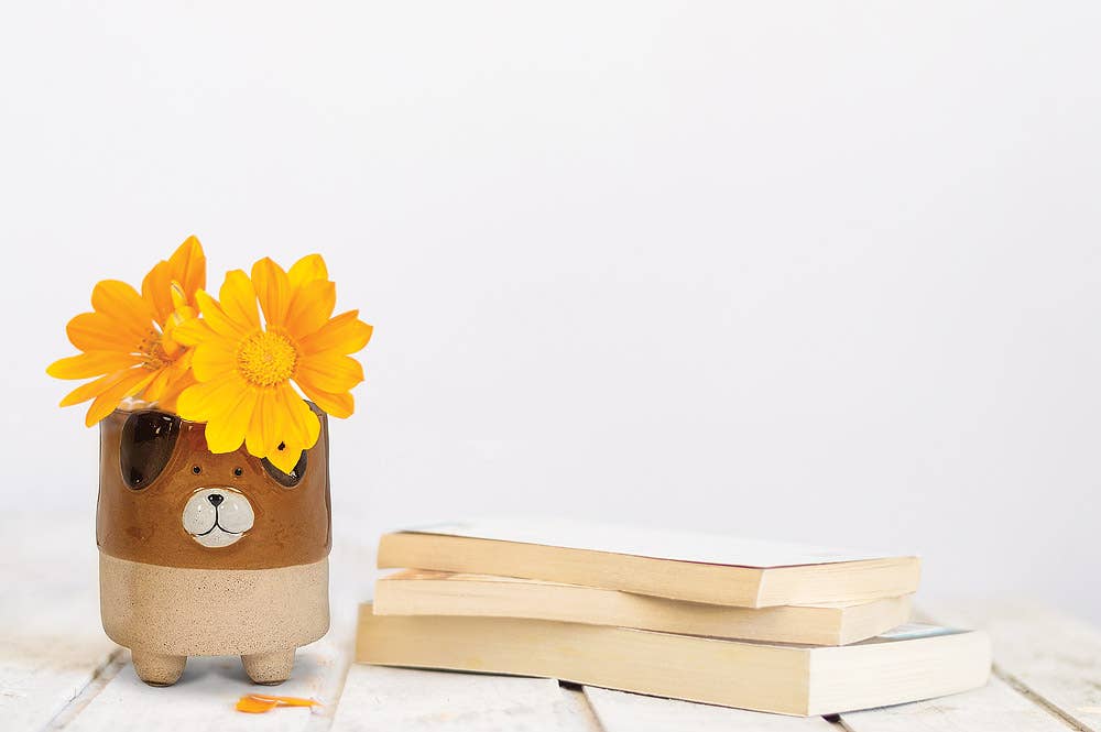 Large Dog on Legs Planter - 4.5"H
