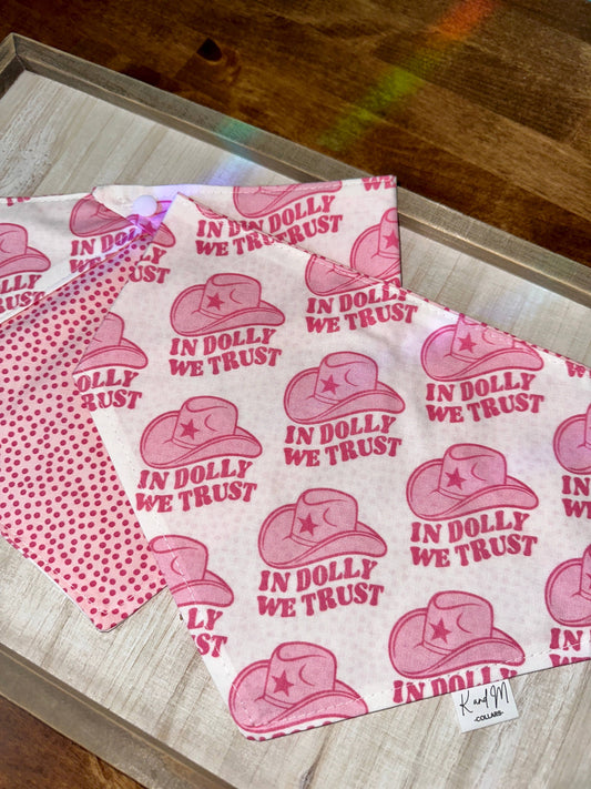 In Dolly We Trust Reversible Dog Bandana