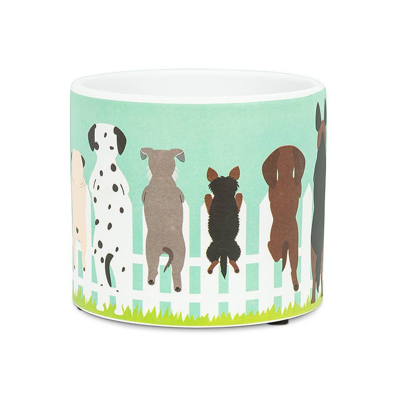 Dogs on Fence Planter - 4.5" D