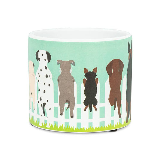 Dogs on Fence Planter - 4.5" D