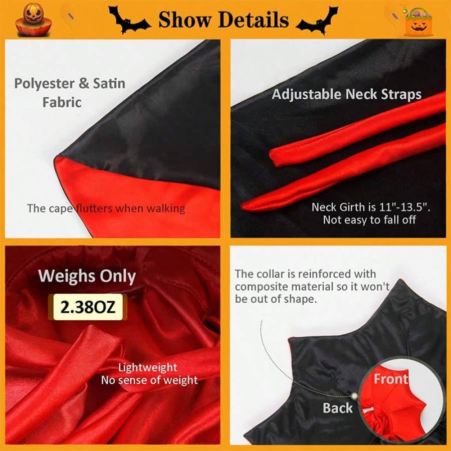 1pc Adjustable Halloween Pet Cat And Dog Cloak Costume