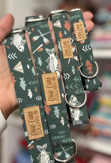 Green Fishing Dog Collar, Dixie Lane Collars