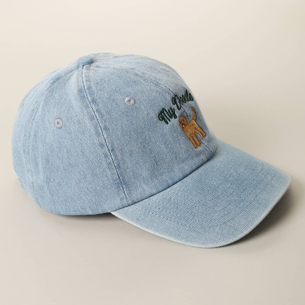 My Doodle Embroidered Denim Baseball Cap