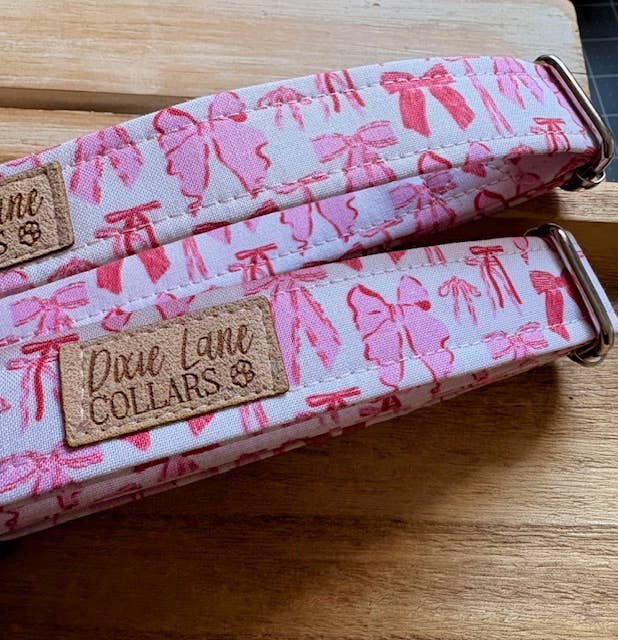 Pink Coquette Bows Dog Collar, Dixie Lane Collars