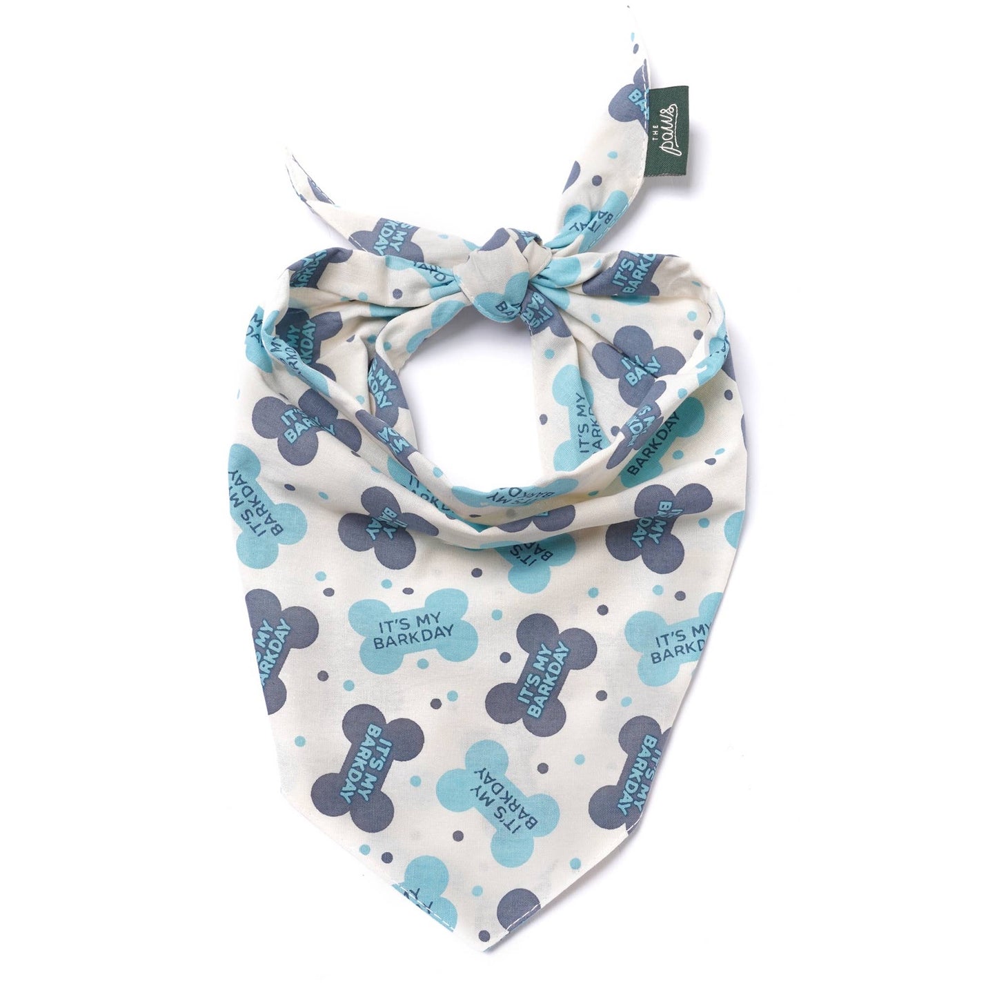 Let's Pawty in Blue Birthday Dog Bandana