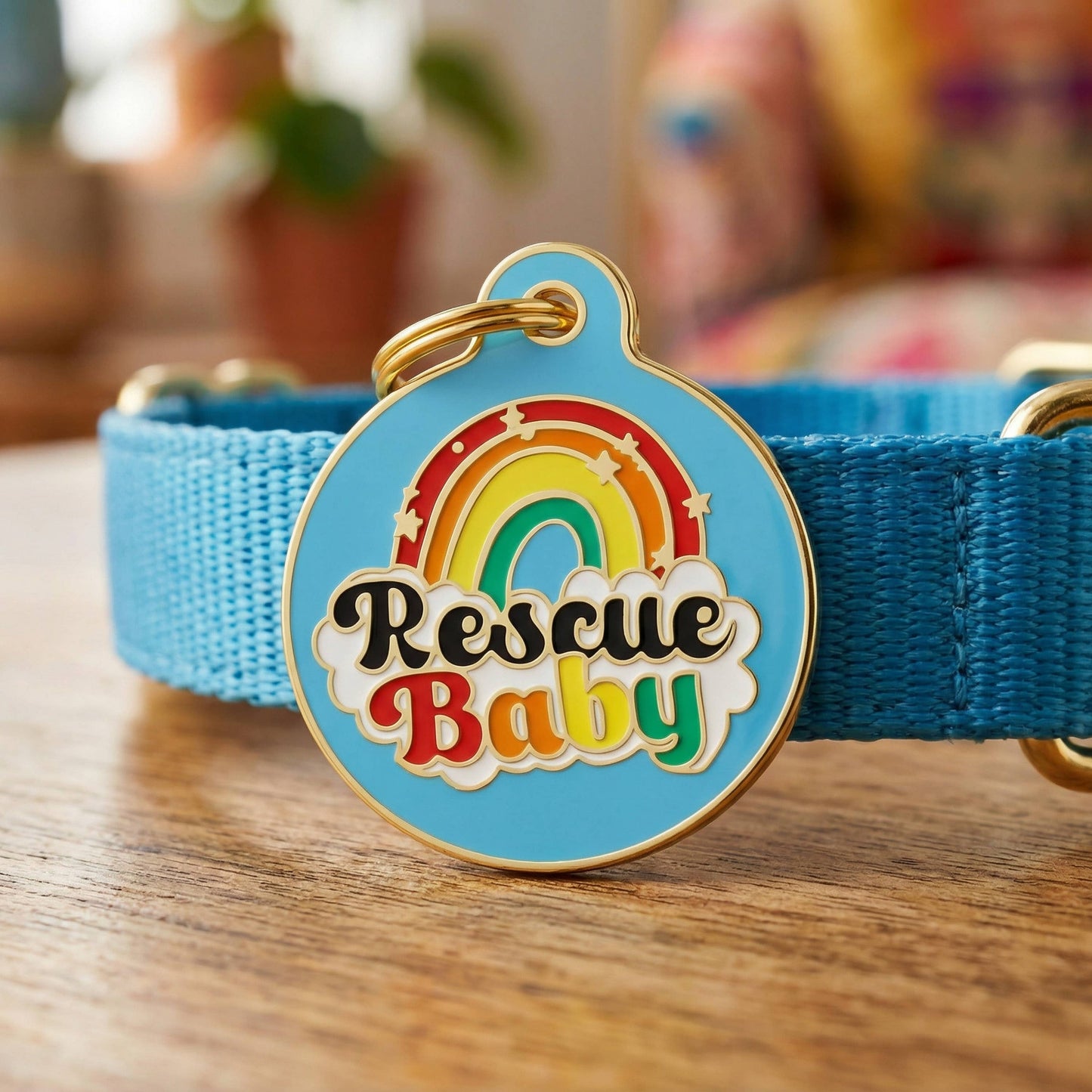 Pet ID Tag - Rescue Baby *Blue - QR CODE