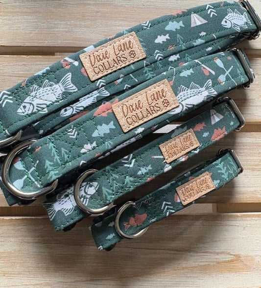 Green Fishing Dog Collar, Dixie Lane Collars