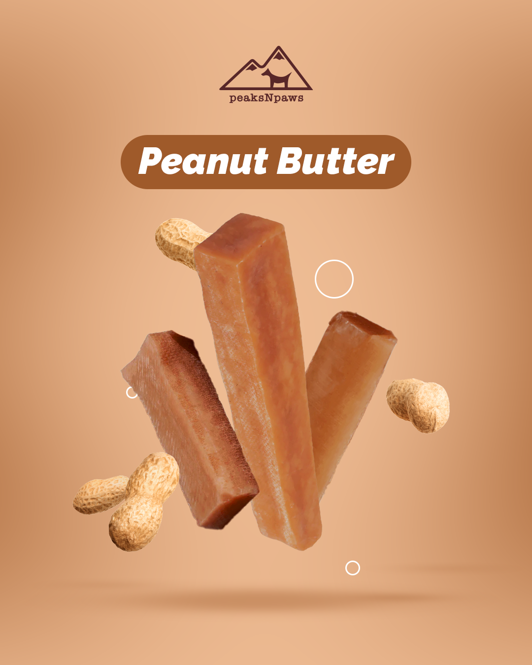 Peanut Butter Yak Milk Chews - Large Sized