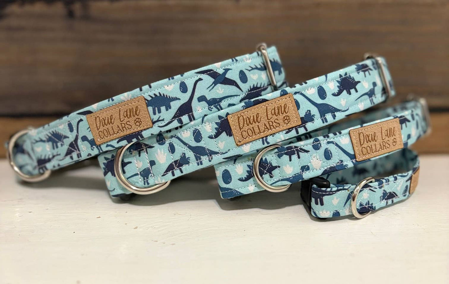 Blue Dinosaurs Dog Collar, T-rex Collar, Dinos, Dixie Lane